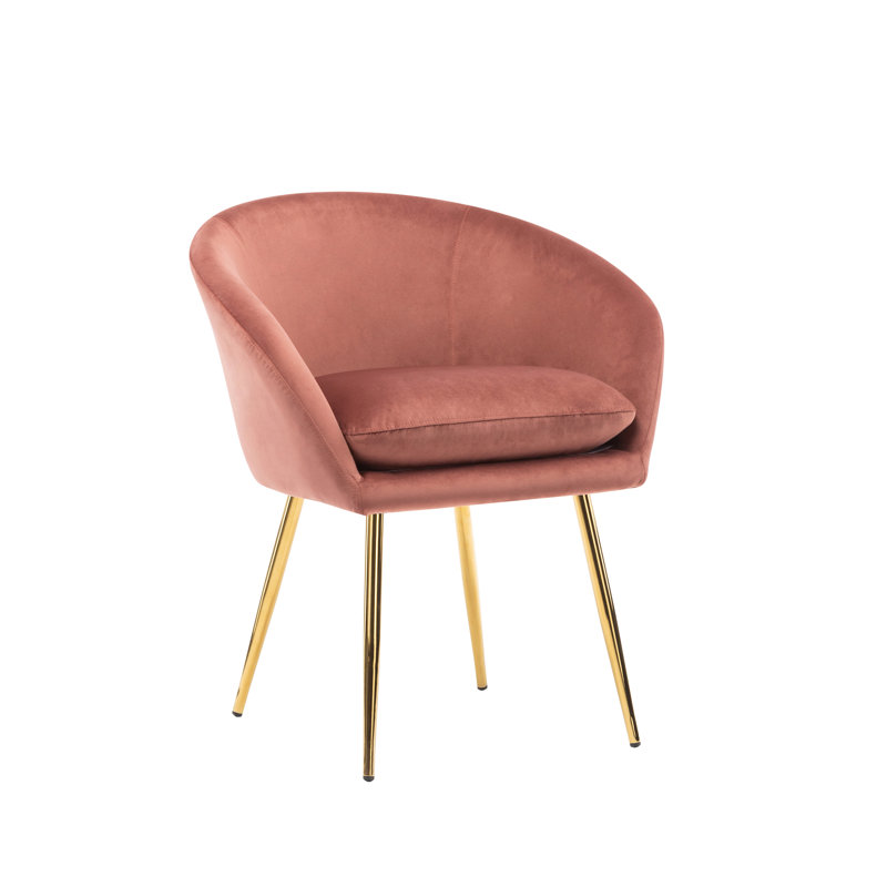 Fauteuil rembourré en velours, Rose