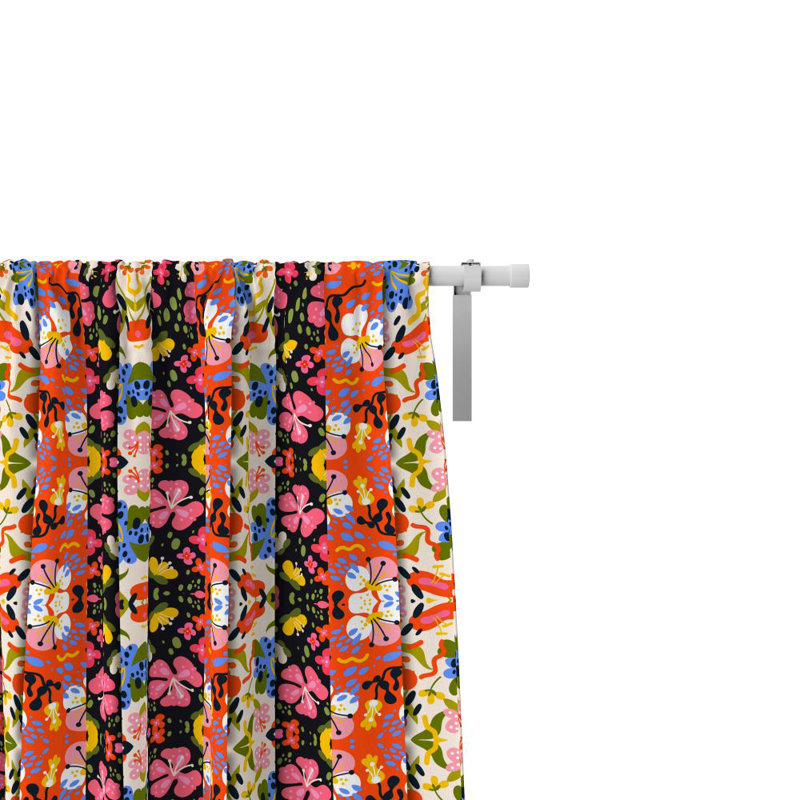 Panneaux de rideaux semi-transparents à motif floral, L 20 po x L 61 po
