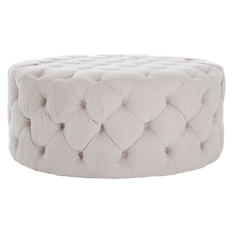 Donnelly 103cm Wide Tufted Round Solid Colour Standard Ottoman