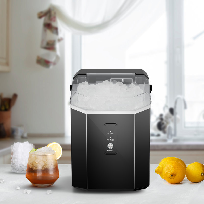 R.W.FLAME 33 Lb. Daily Production Nugget Clear Ice, Matte Black