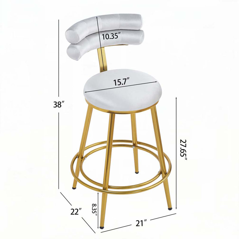 Upholstered Barstools, Light Gray