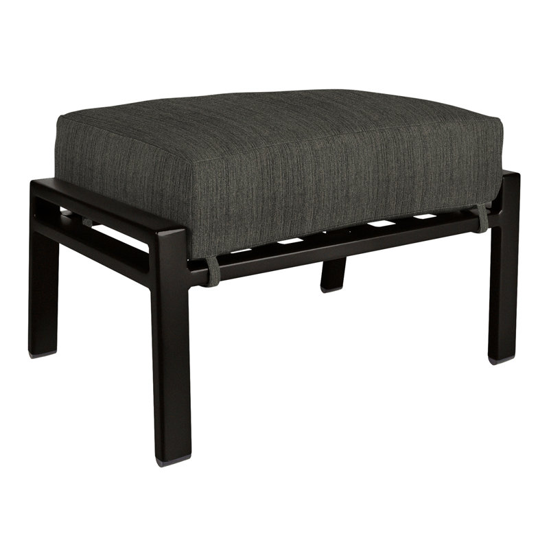 Aris Outdoor Ottoman, Carbon Black, Stitches Slate