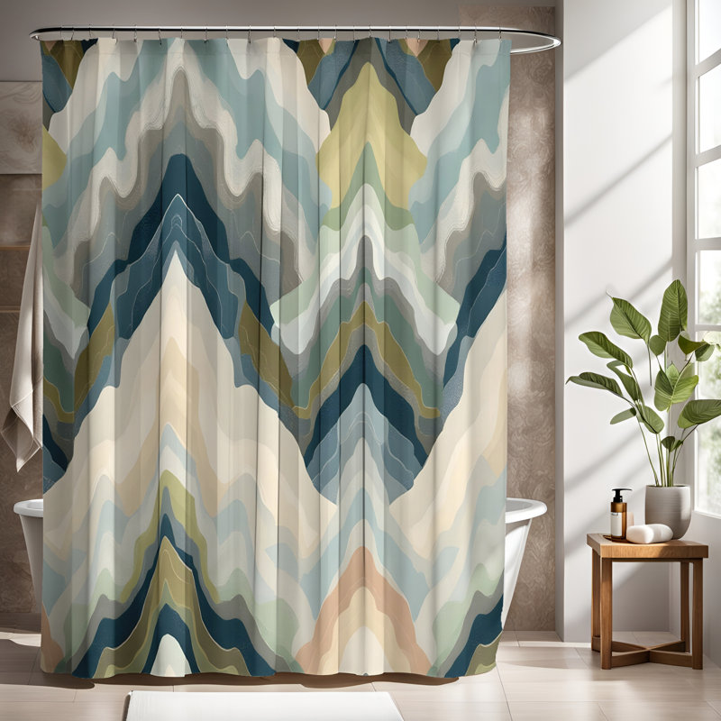 Rideau de douche avec tapis de bain, H 83 po x l 70 po