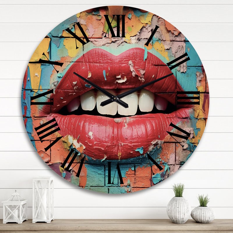 Horloge murale Graffiti Lips, Très grand