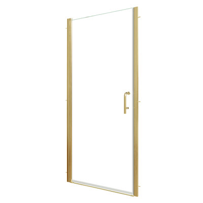 Portes de douche et de baignoire réglables sans cadre, or brossé, solution pour petits espaces
