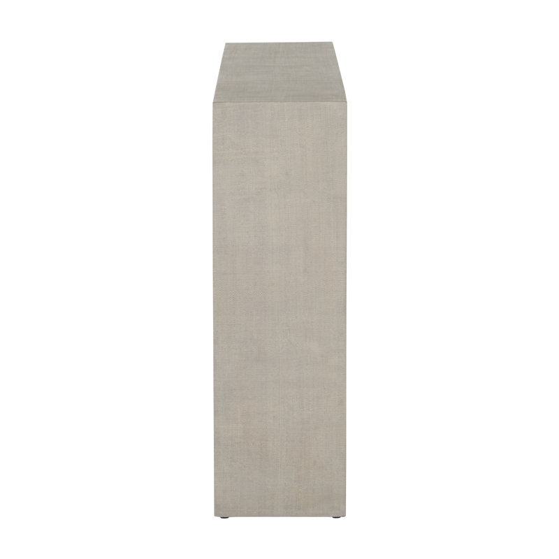 White Faux Shagreen Veneer Console Table