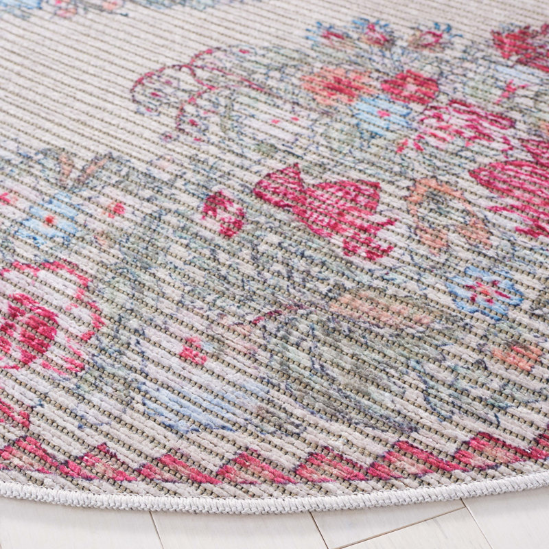 Besarabian Performance Machine Washable Oriental Rug, Round 6'7"