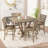 5pcs set Counter Table Set Square Counter Table Solid Wood Modern Farmhouse Rustic Look Distressed Look
