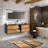Kiskimere 74.8" Wall-Mounted Double Bathroom Vanity Set-464102120