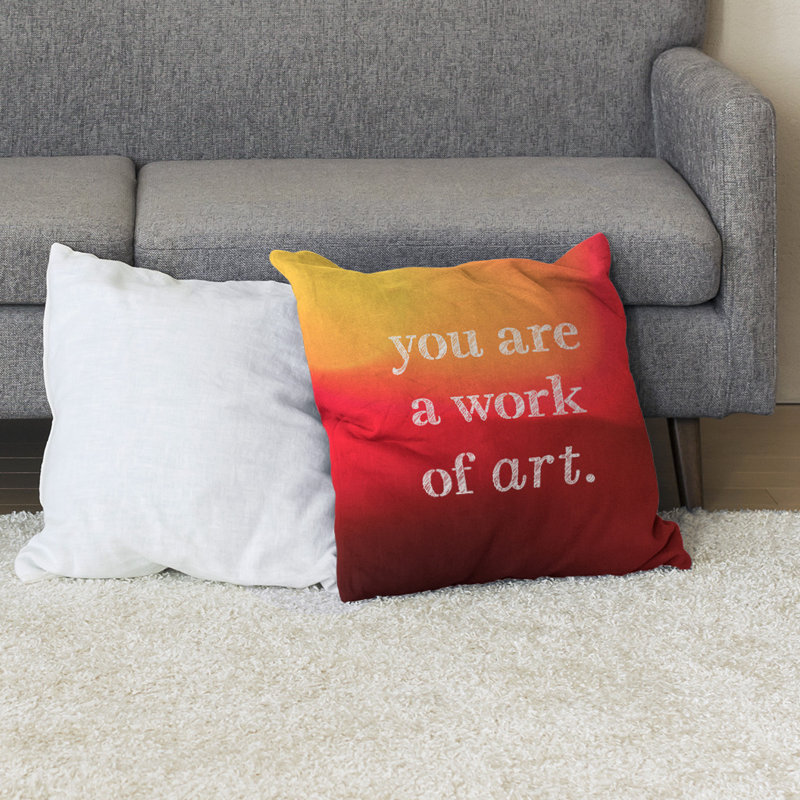 Reversible Throw Pillow, 28" H x 28" W, Sunset