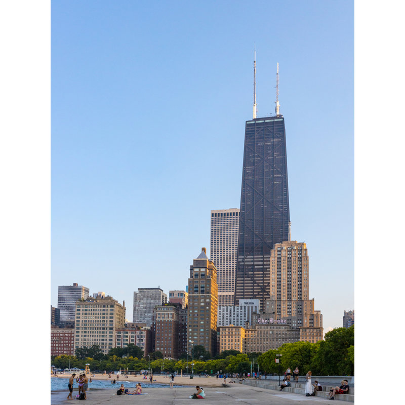 Oh Chicago Print by Morgan Anderson, Black Framed Canvas, 32" H x 24" W