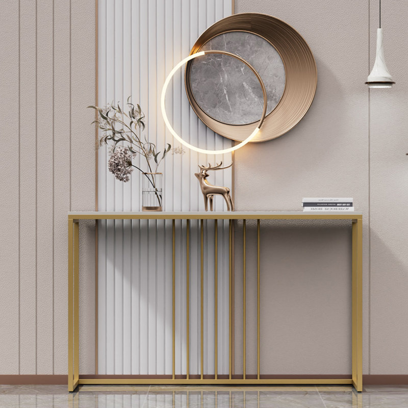 Marble Top Console Table, White, 78.5cm H x 120cm W x 30cm D