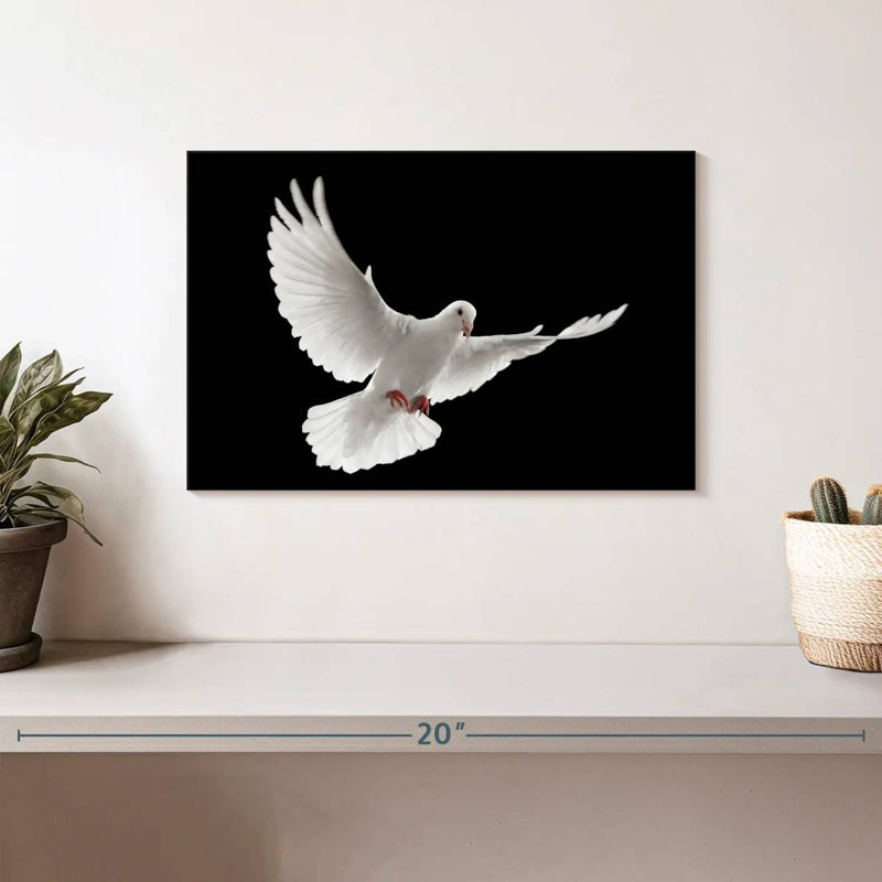 Brampt Flying White Dove, 8" H x 12" W