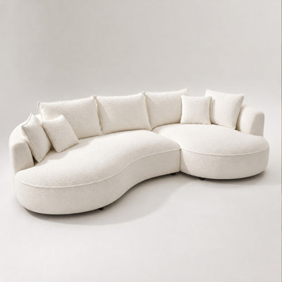 Canapé modulaire courbé beige de 125 po