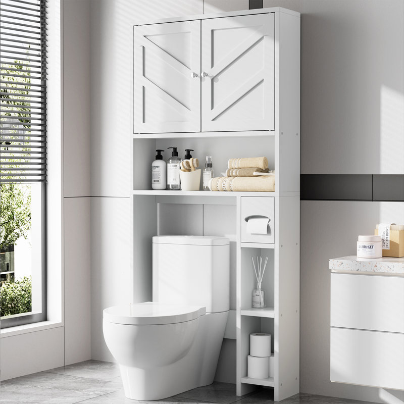 Dayanira Over The Toilet Storage Cabinet for Bathroom, White