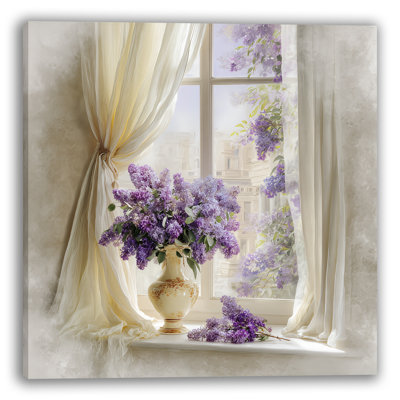 Lilac Vase Serenity Wrapped Canvas Wall Art