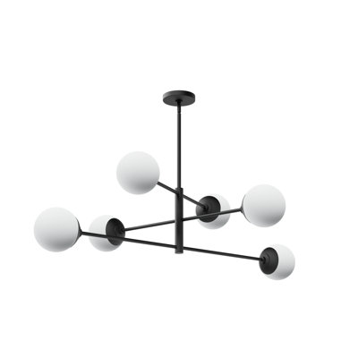 Plafonnier lustre 6 lumières Hunter Hepburn