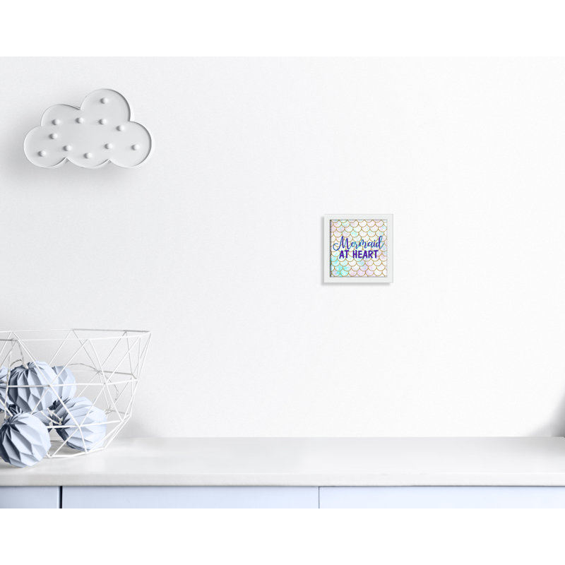 Sirène au coeur, H 9 po x l 9 po x P 1,19 po, Encadré de boîte blanc