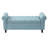 Light Blue Fabric Storage Bench with Rolled Arms
