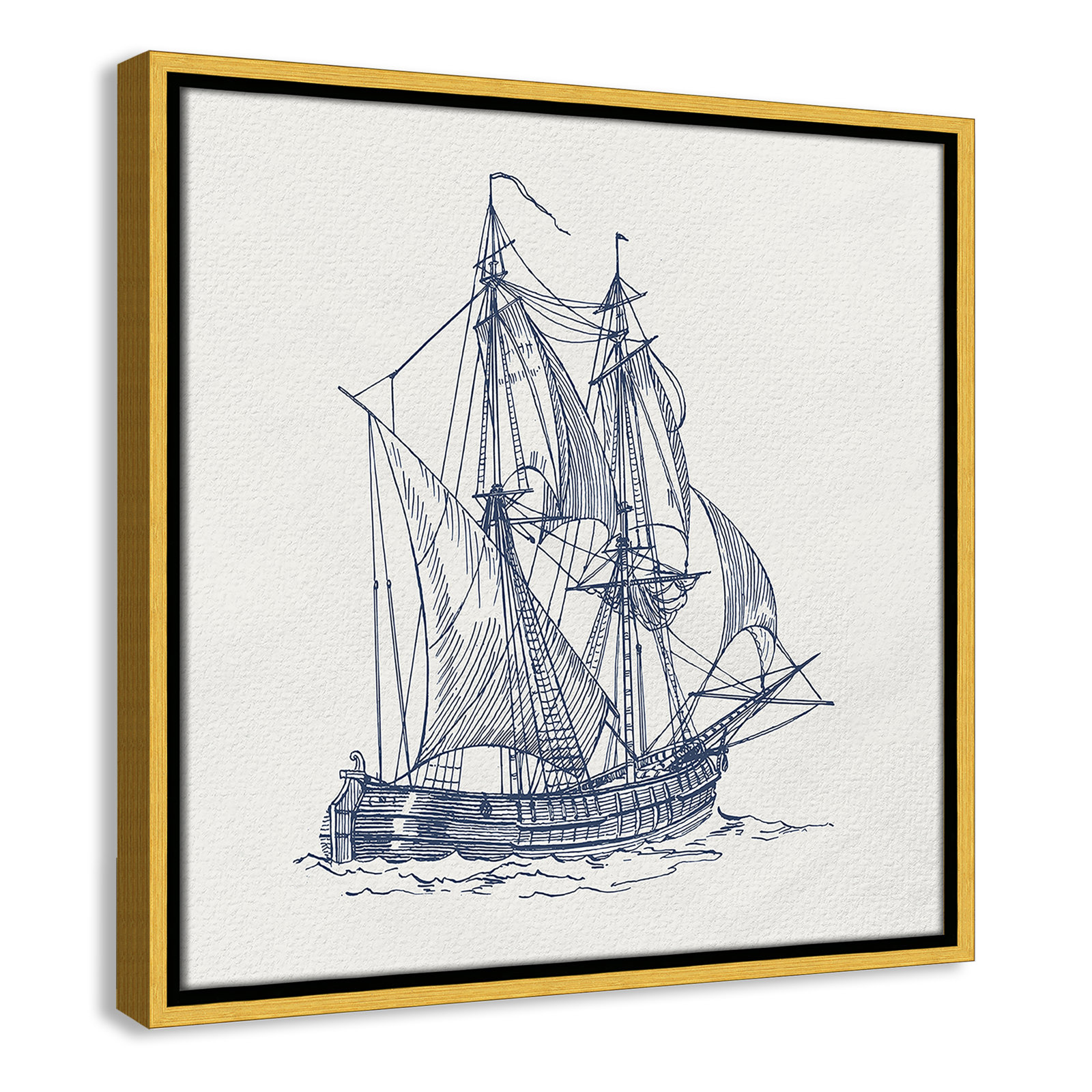 Casa Fine Arts "Into the Sea I" Print, 17.5" H x 17.5" W, Gold