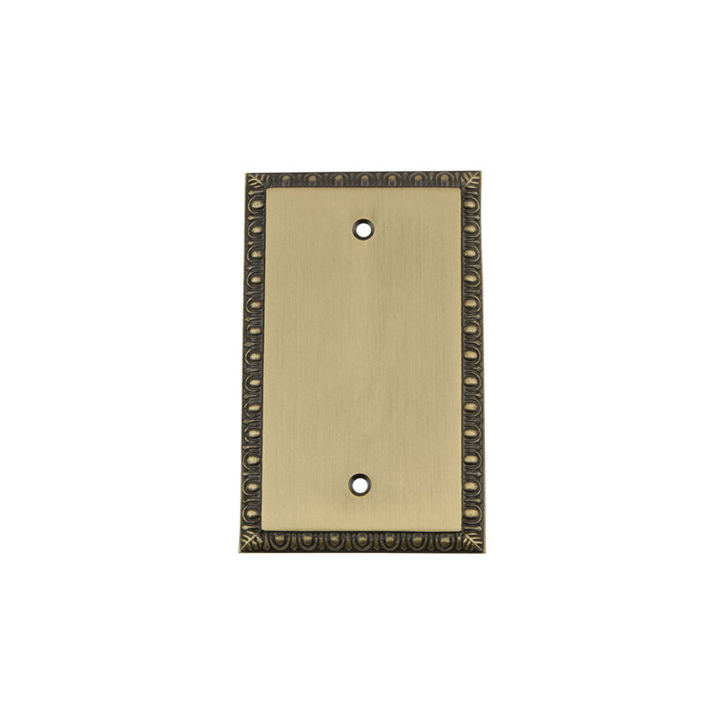 Egg and Dart Blank Wall Plate, Antique Brass