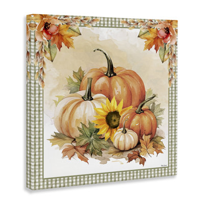 "Autumn Pumpkins", art mural sur toile par Nicole DeCamp