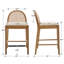 Tabourets modernes avec dossier en rotin et structure en bois Emington-574172685-574172686