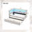 80.7" Upholstered Twin Platform Bed With USB Ports & 7-Color LED Lights - White Linen Bed Frame With Twin Size Trundle - No Box Spring Needed-1980444489-1980444488
