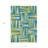 3' X 5' Teal Blue Green And Ivory Geometric Washable Indoor Outdoor Area Rug
