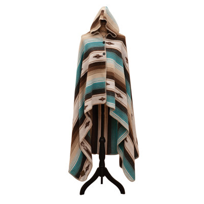 Wooded River Zarape - jeté à capuchon - 72 x 48, couverture à capuche en laine Serape pour plus de confort