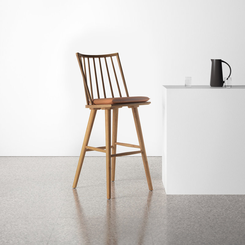 Daltrey Solid Wood Counter & Bar Stool, Brown/Black, Counter Stool (24” Seat Height)
