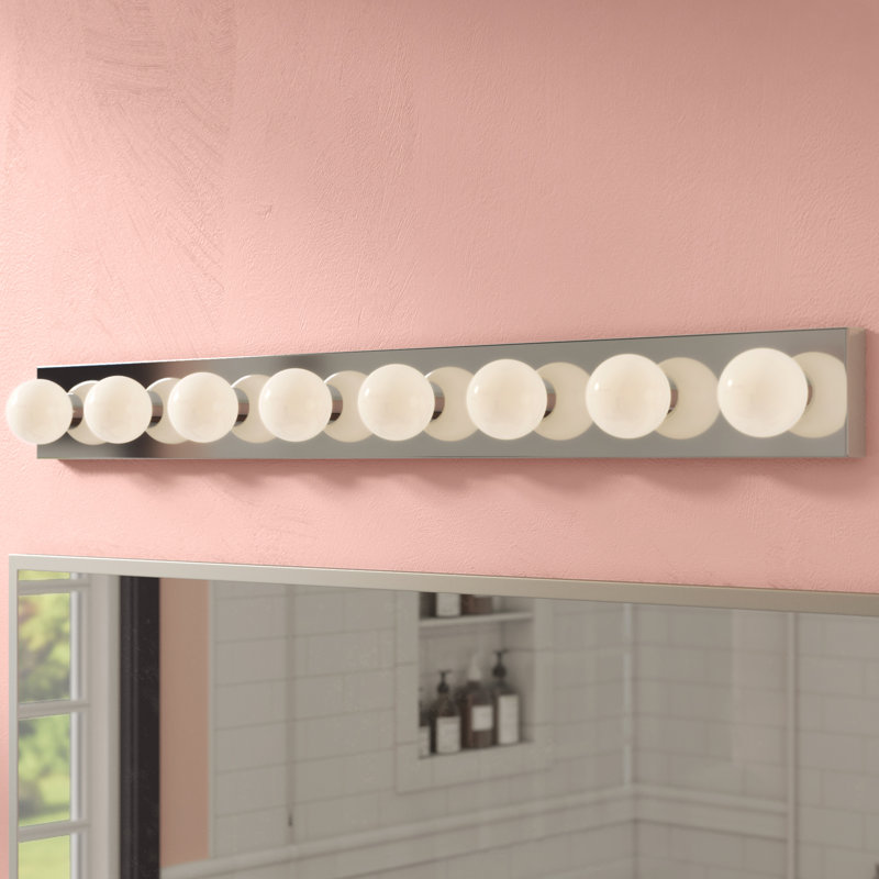 Luminaire pour meuble-lavabo à 8 lumières à intensité variable Naber, Chrome poli