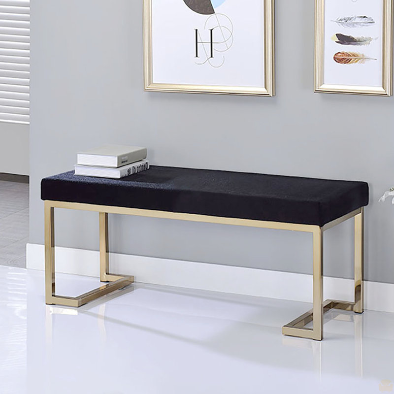 Banc avec base en C en métal