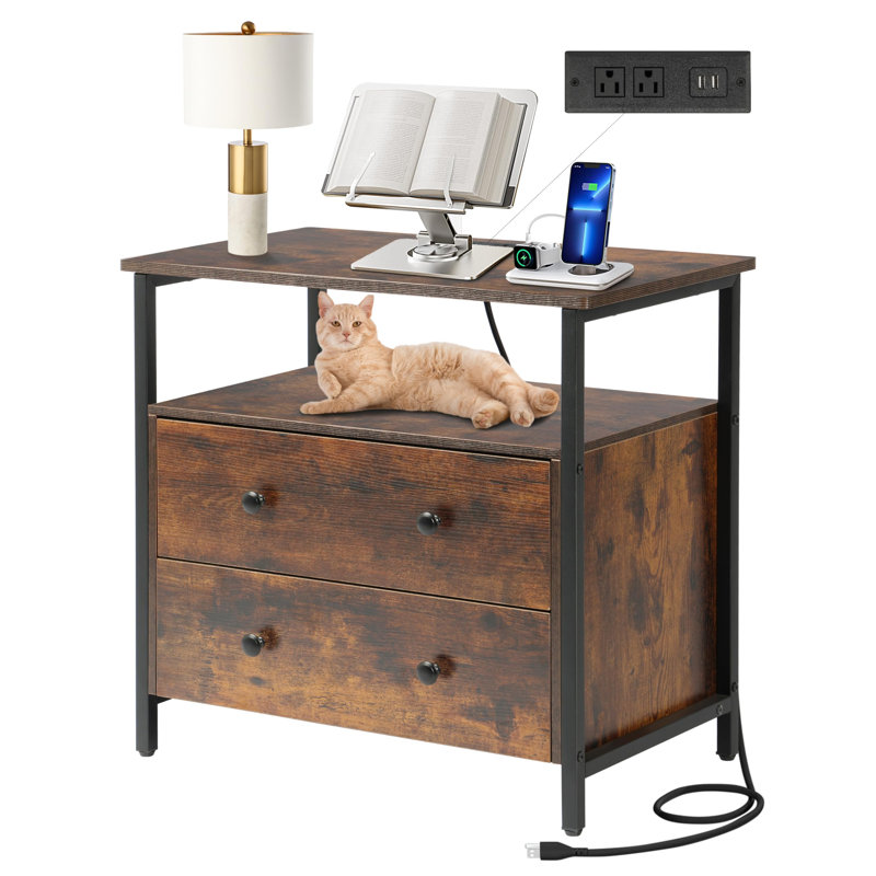 Duccia 27'' W Nightstand, Brown, Individual