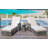 Modern 2 Pieces Long Reclining Chaise, Outdoor Wicker Lounge With Armrests, Patio Adjustable Recliner With Soft Removable Cushions, All Weather Rattan Pool Lounge For Poolside & Garden, Beige
