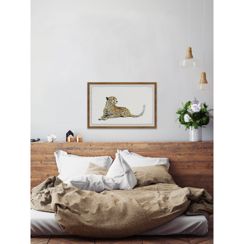 «Sitting Cheetah», reproduction encadrée, H 8 po x l 12 po x P 1,5 po