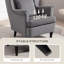 HOMCOM Modern Accent Chair Wingback Armchair High Backrest-1409955372