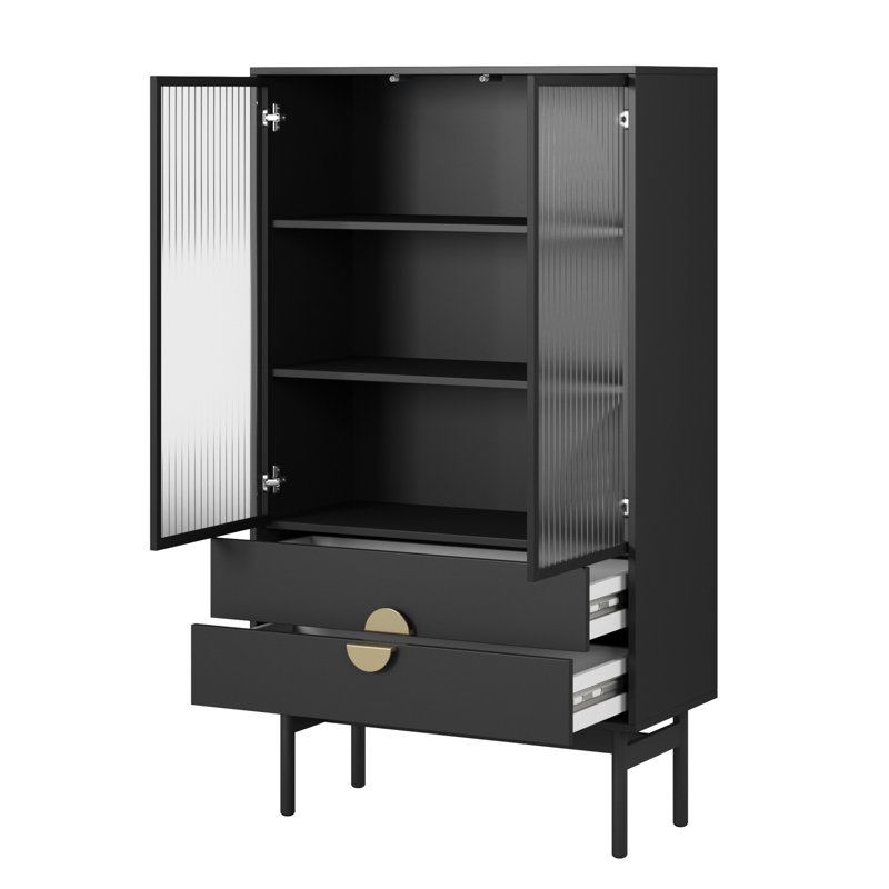 Anylia Display Cabinet, Black