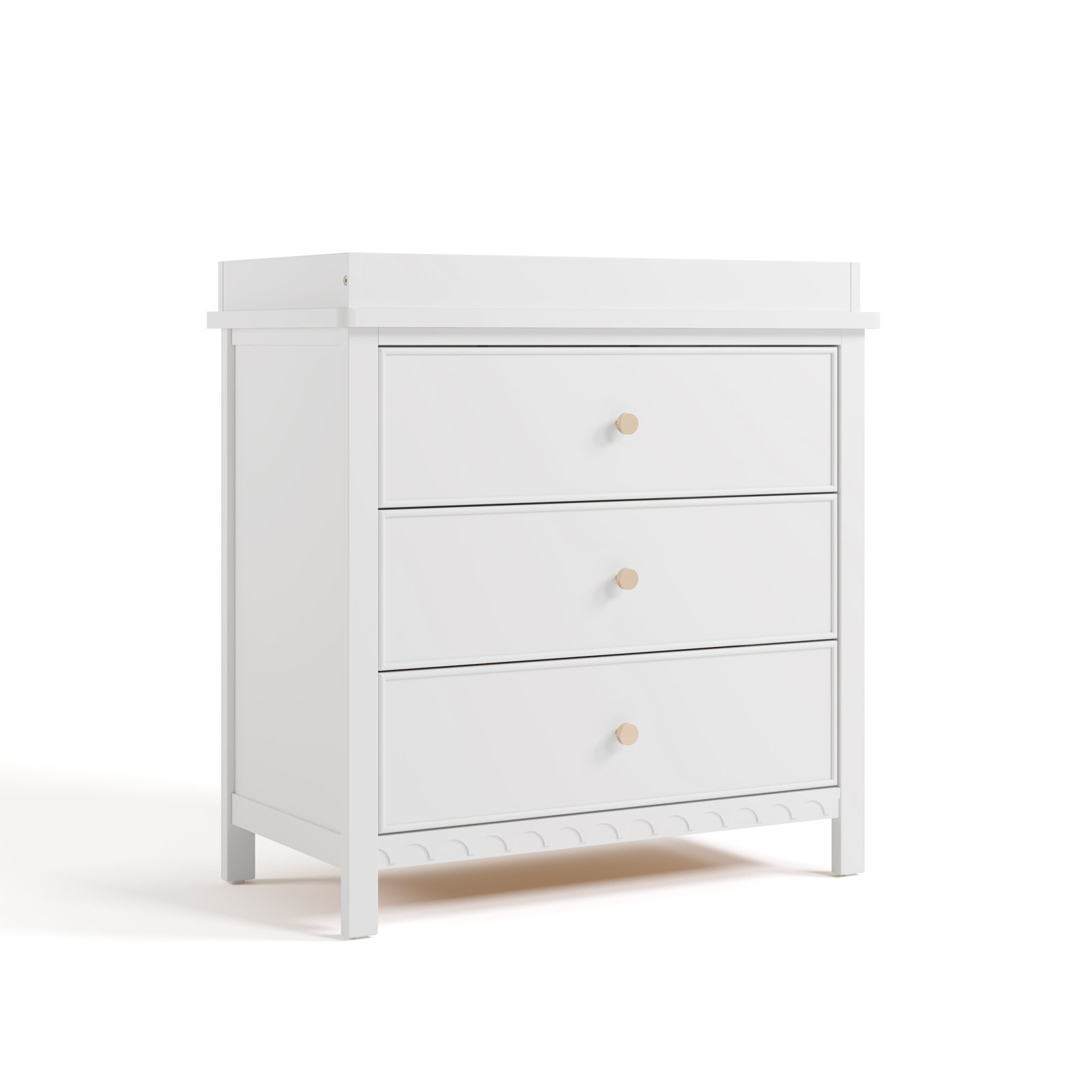 Sasha 3 Drawer Chest With Changing Topper, White
