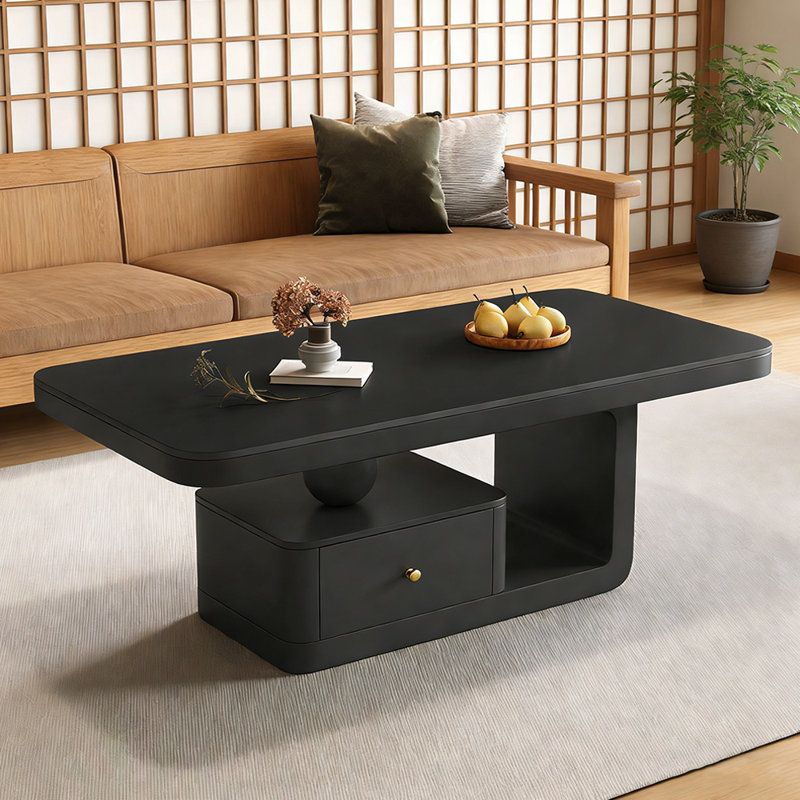 Table basse Luxury Rock Slab, Noir, Noir, H 16,53 po x L 39,37 po x l 19,68 po