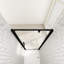 Porte de douche pivotante encadrée de 71 à 81 cm (L) x 183 cm (H) en noir mat avec verre trempé transparent de 6 mm, pellicule anti-éclats et revêtement facile à nettoyer-105653586-133948350