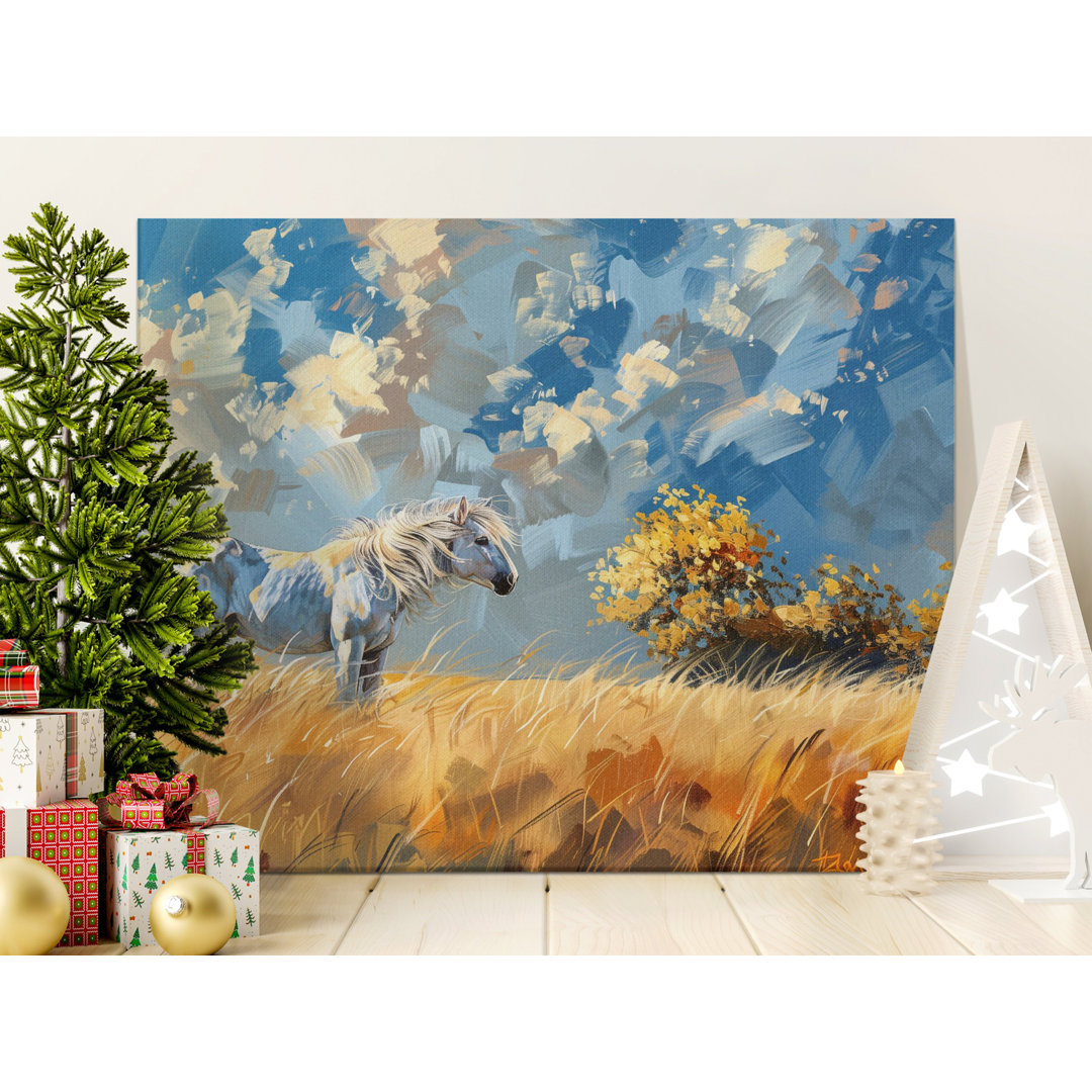 Majestic Horse Field Canvas Print