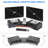 Monitor Stand With 2 Storage Drawers, Premium Bamboo Dual Monitor Stand Riser With Adjustable Length And Angle, Desk Organizer For Computer Laptop,  Black