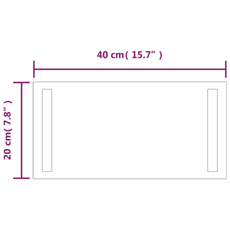 Kareny Flat Wall Mirror, 40 cm H x 20 cm W
