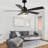 52" Modern Ceiling Fan with Light Kit and Remote Control 6-speed Reversible DC Motor Crystal Shade for Living Room