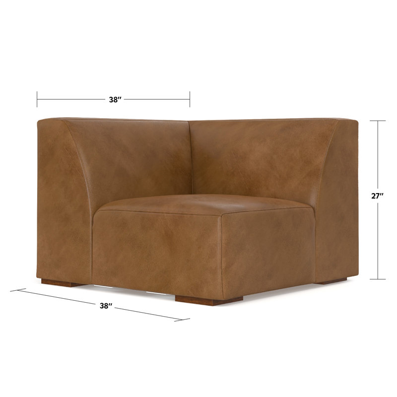 Rex Corner Sofa Module, Caramel Brown