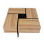 Table basse de conception unique avec 4 compartiments de rangement cachés, table de cocktail carrée avec plateau coulissant extensible, table centrale ultrabrillante pour le salon-50867614