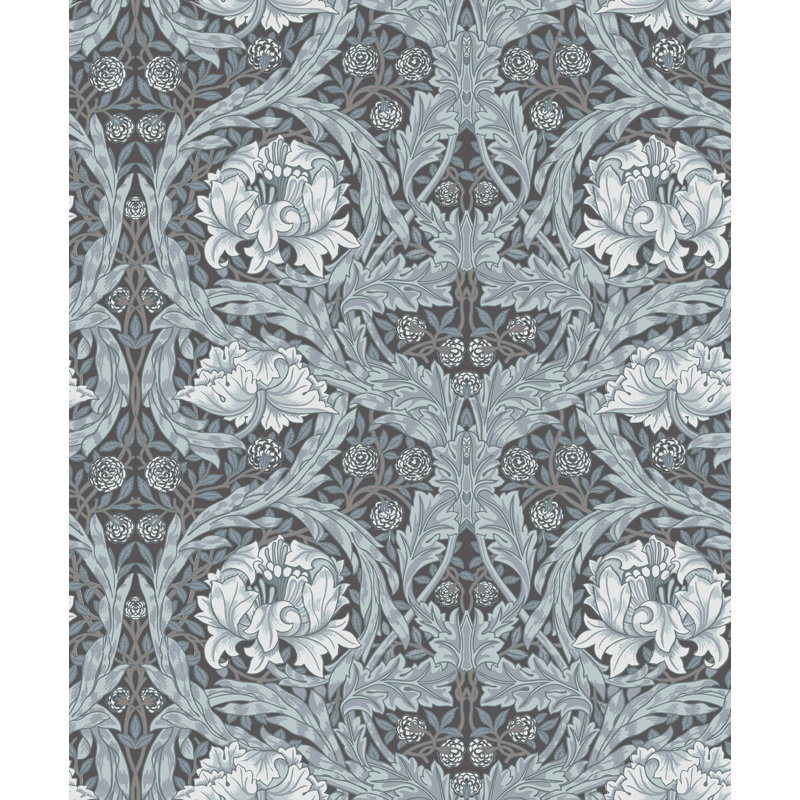 Papier peint floral souci africain, Noir, noir, noir, noir