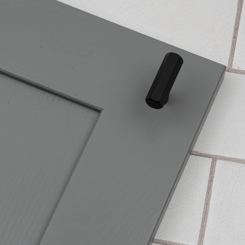 Hexagonal T-Bar Handles in Multiple Finishes, Matte Black, 40mm Knob