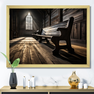 «Church Bench Contemplation», reproduction d'art sur toile